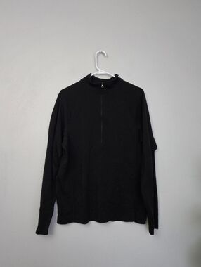 Ibex Black Quarter Zip Wool Sweater